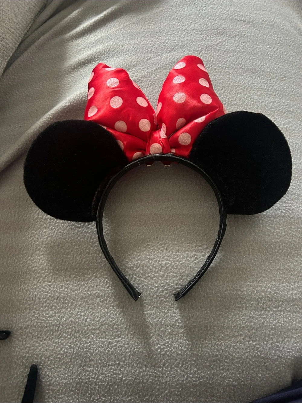 Disney Minnie Polka Dot Bow Mouse Ear Headband - Red & Black